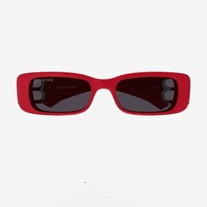 Balenciaga Red Rectangular Glasses